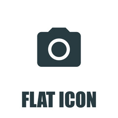 Photo camera simbol. DSLR camera sign icon. Digital camera. Flat design style. pictogram