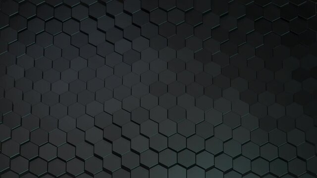 Abstract dark wave hexagonal background. Loopable abstract video background