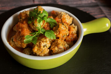 delicious meatballs with sauce tomate