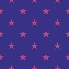 Tile vector pattern with pink stars on dark blue background