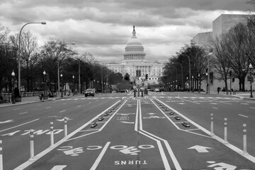 Washington, DC March 22, 2020 - The streets of the nation's capital are unusually empty as...