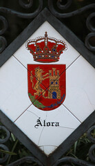 Escudo de armas de la ciudad de Álora, ciudad de la provincia de Málaga (España)