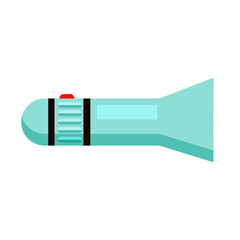 Pocket flashlight. Lamp, light, battery, torch. Camping concept. illustration can be used for topics like hiking, expedition, trekking, campsite