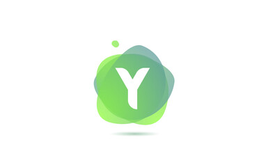 Y alphabet letter logo for company and business with gradient design. Pastel colour template for corporate identity in green and white