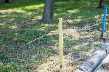 Old abandoned fence on the street