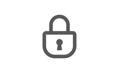 Lock icon, security symbol. Padlock pictogram.