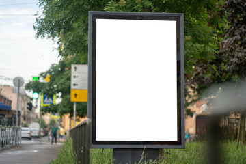 Advertising city billboard, vertical MOCKUP for advertising