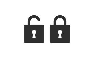 Lock icon, security symbol. Padlock pictogram.