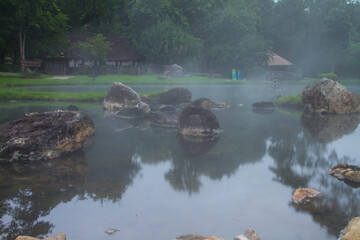 Naklejka na ściany i meble pond hot spring in Thailand