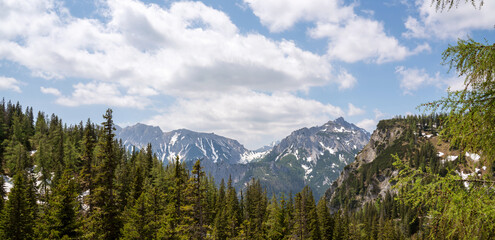 mountain landscape with clouds