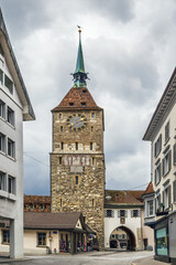 Fototapeta na wymiar Gate tower in Aarau, Switzerland