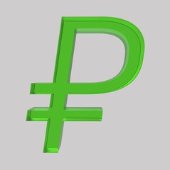 Obraz premium Ruble symbol sign isolated rouble Russian ruble 3d render