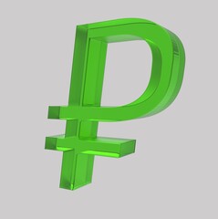 Obraz premium Ruble symbol sign isolated rouble Russian ruble 3d render