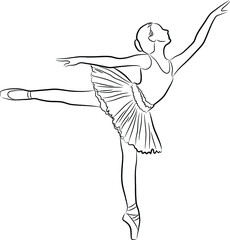 Dancing ballerina, vector Illustration © predragilievski