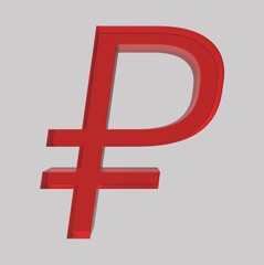 Fototapeta premium Ruble symbol sign isolated rouble Russian ruble 3d render