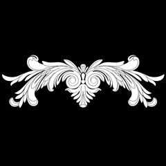 Vintage baroque ornament, corner. Retro pattern antique style acanthus. Decorative design element filigree calligraphy vector. - stock vector