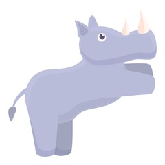 Lazy rhino icon. Cartoon of lazy rhino vector icon for web design isolated on white background