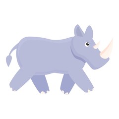Walking rhino icon. Cartoon of walking rhino vector icon for web design isolated on white background