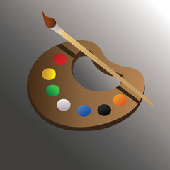 Illustration vector graphic of painting palette . Perfect for children toy, t-shirt image, icon, symbol etc.