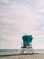 A lifeguard tower on Coronado Beach in San Diego, California