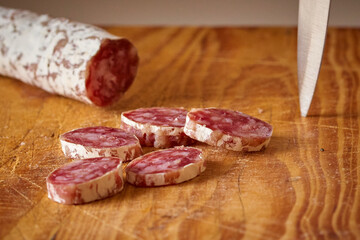 A sliced sausage