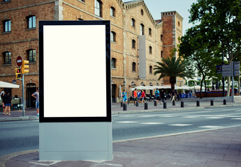 Blank billboard with copy space for your text message or content, public information board in the...