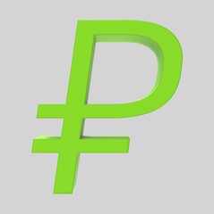 Obraz premium Ruble symbol sign isolated rouble Russian ruble 3d render
