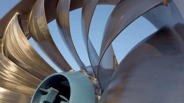 Hydro Francise turbine with clear blue sky in background