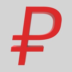 Obraz premium Ruble symbol sign isolated rouble Russian ruble 3d render
