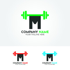 M Fitness Gym Logo With Creative and Modern Look