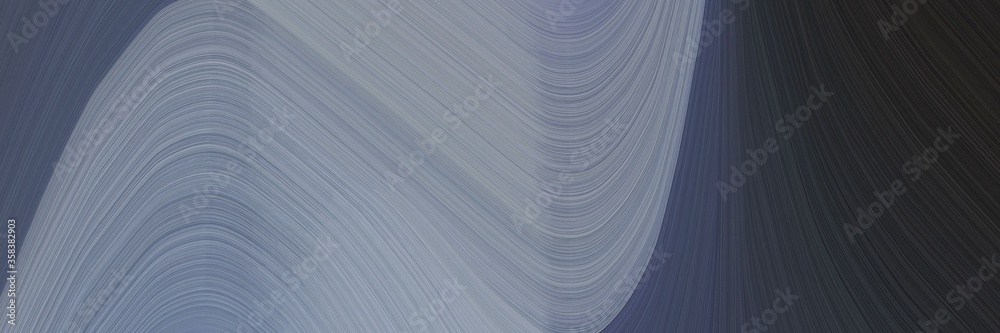 Poster simple banner with colorful elegant curvy swirl waves background design with light slate gray, very dark blue and dark slate gray color