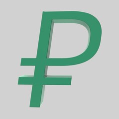 Obraz premium Ruble symbol sign isolated rouble Russian ruble 3d render