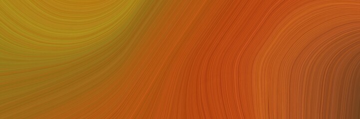 simple banner with colorful modern soft curvy waves background illustration with sienna, dark golden rod and brown color