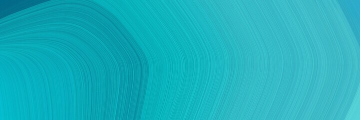 simple header with colorful modern soft curvy waves background illustration with light sea green, medium turquoise and teal color