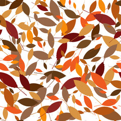 Leaves. Seamless pattern scattered autumn leaves. Unusual abstract texture. EPS 10 vector.
