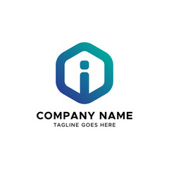 Initial I letter logo design template