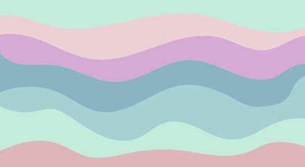 Illustration. Different color wavy stripes