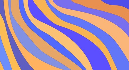 Illustration. Different color wavy stripes