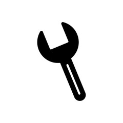 web icons concept, setting symbol, wrench icon, silhouette style