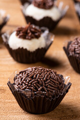 Brigadeiro. Typical Brazilian sweet. Many types of brigadiers together