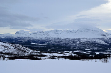 mountain winter landscape in Norway