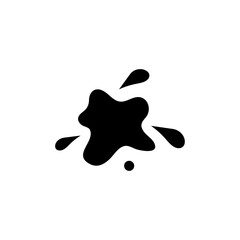 Liquid Spot, Ink Splat, Paint Splash. Flat Vector Icon illustration. Simple black symbol on white background. Liquid Spot, Ink Splat, Paint Splash sign design template for web and mobile UI element.