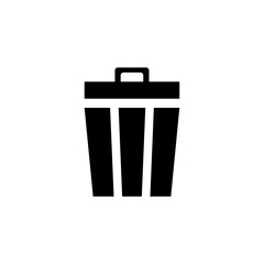 Trash Can, Disposal Waste, Recycle Bin. Flat Vector Icon illustration. Simple black symbol on white background. Trash Can, Disposal Waste, Recycle sign design template for web and mobile UI element.
