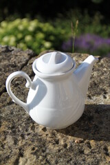 Breakfast white hotel coffee carafe