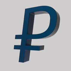 Obraz premium Ruble symbol sign isolated rouble Russian ruble 3d render