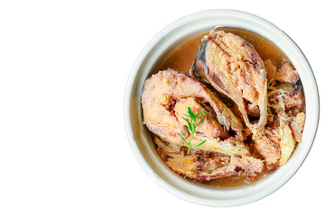 canned fish mackerel Menu concept healthy food background top view copy space keto or paleo diet pescetarian
