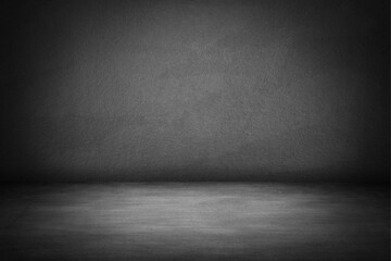 Cement floor studio room. black background