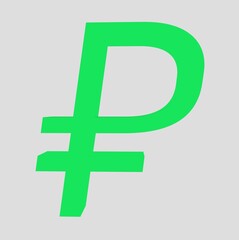 Obraz premium Ruble symbol sign isolated rouble Russian ruble 3d render