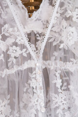 Details of a beautiful wedding dress