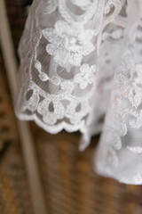 Details of a beautiful wedding dress